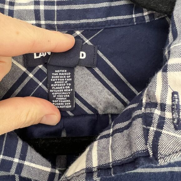 Lands End Mens Traditional Fit Shirt Stretch Blue White Plaid Pockets Size Small - Picture 3 of 9